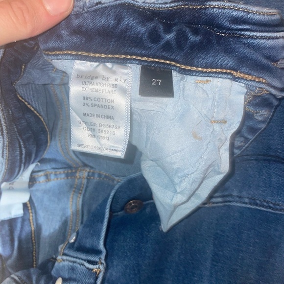 Women's Blue Flare Jeans - Picture 2 of 3